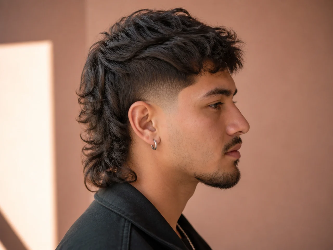 A long mullet with tight faded sides