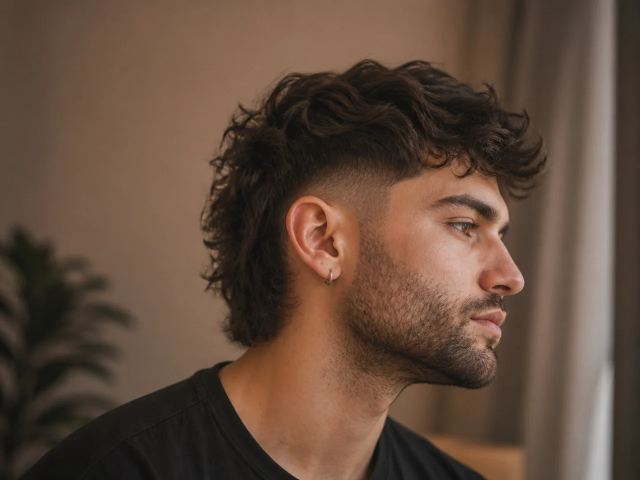 A modern mullet fade with a tapered back