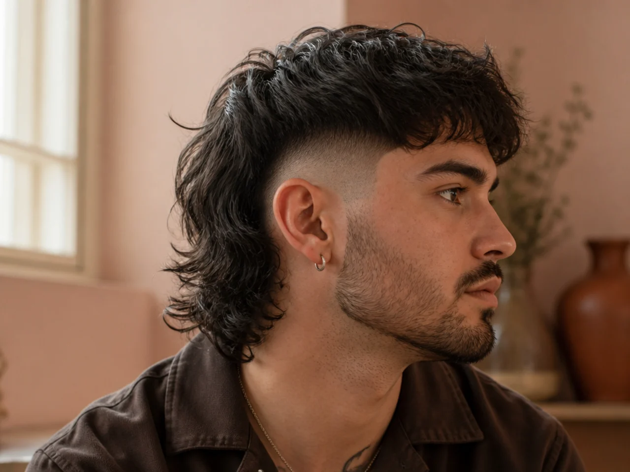 A mullet with a high fade above the parietal ridge