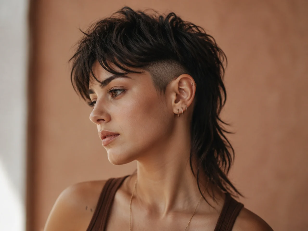 A mullet with a clippered undercut at the sides