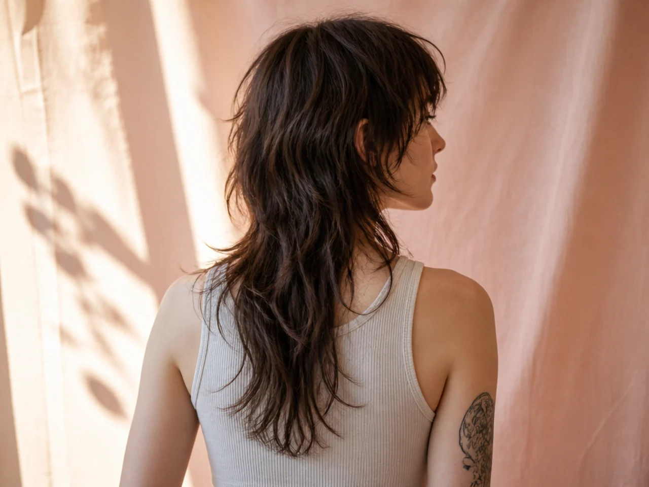 A long mullet with the tail past the shoulder blades