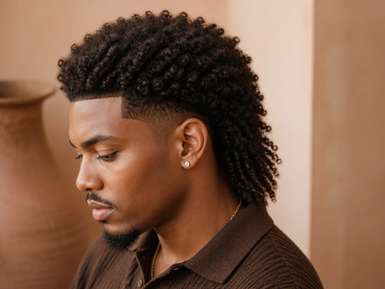 A coily mullet with a sharp line up