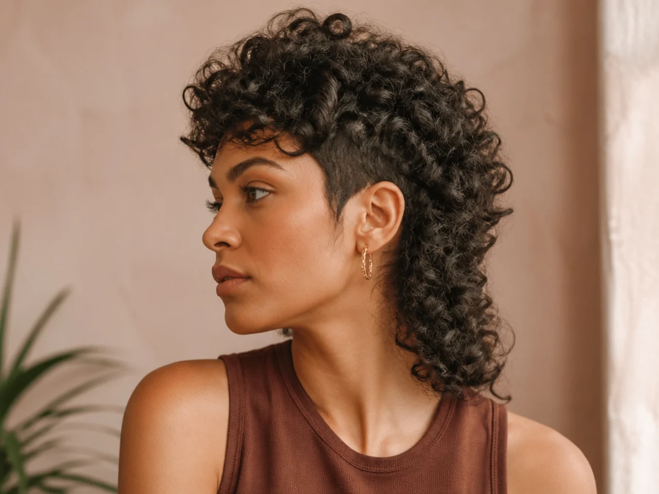 A coily mullet with length left at the back