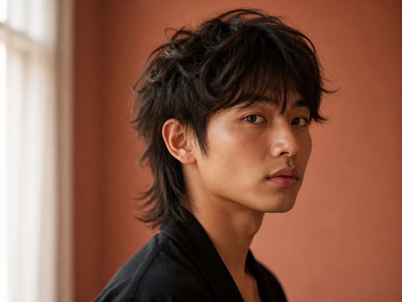 A three quarter view of a mullet haircut