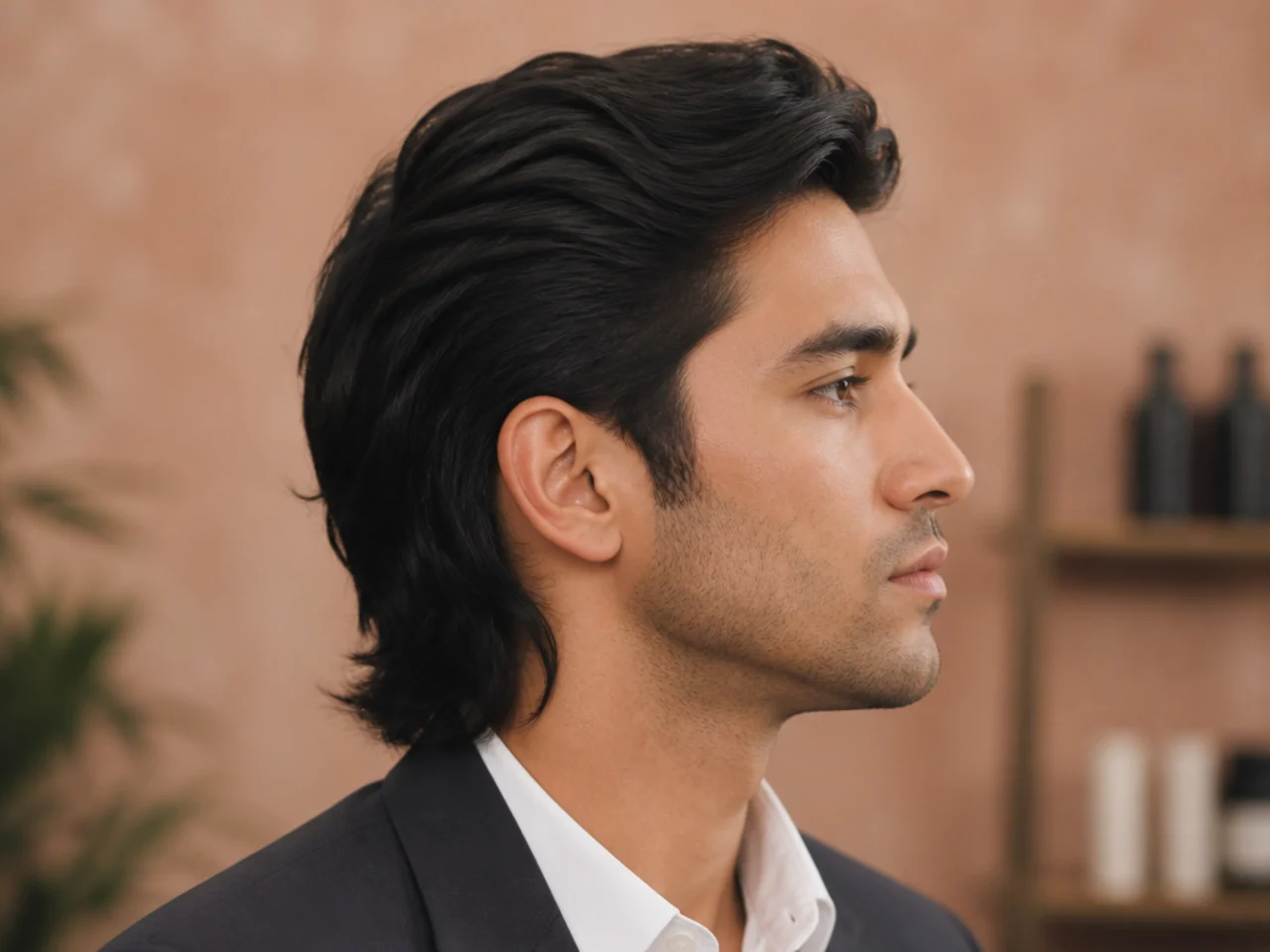 Business mullet with clean scissor-blended sides, softly styled top, and controlled short nape