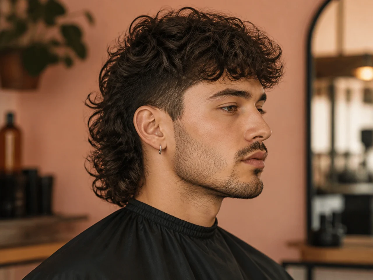 Styling products and tools for a bold mullet routine — matte clay, sea-salt spray, blow dryer, comb