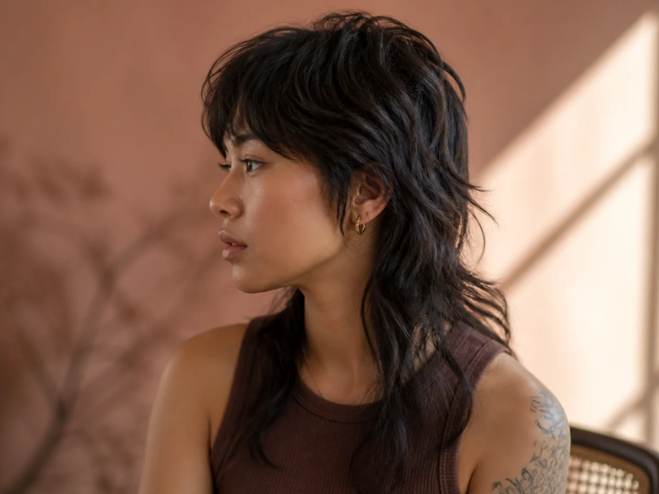 A mullet eight weeks after cutting