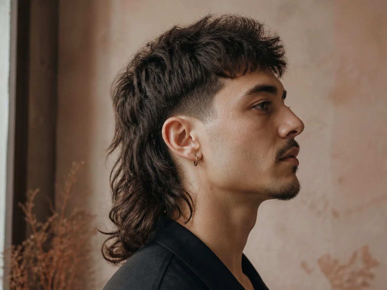 A full mullet with short sides and a long back