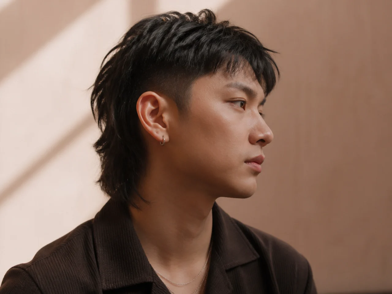 A mullet with a one length undercut side