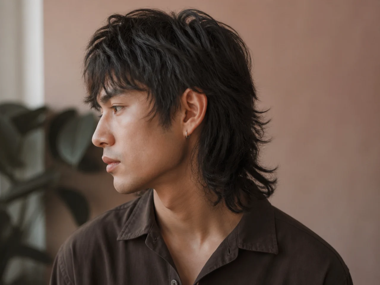A layered mullet with graduated length at the back