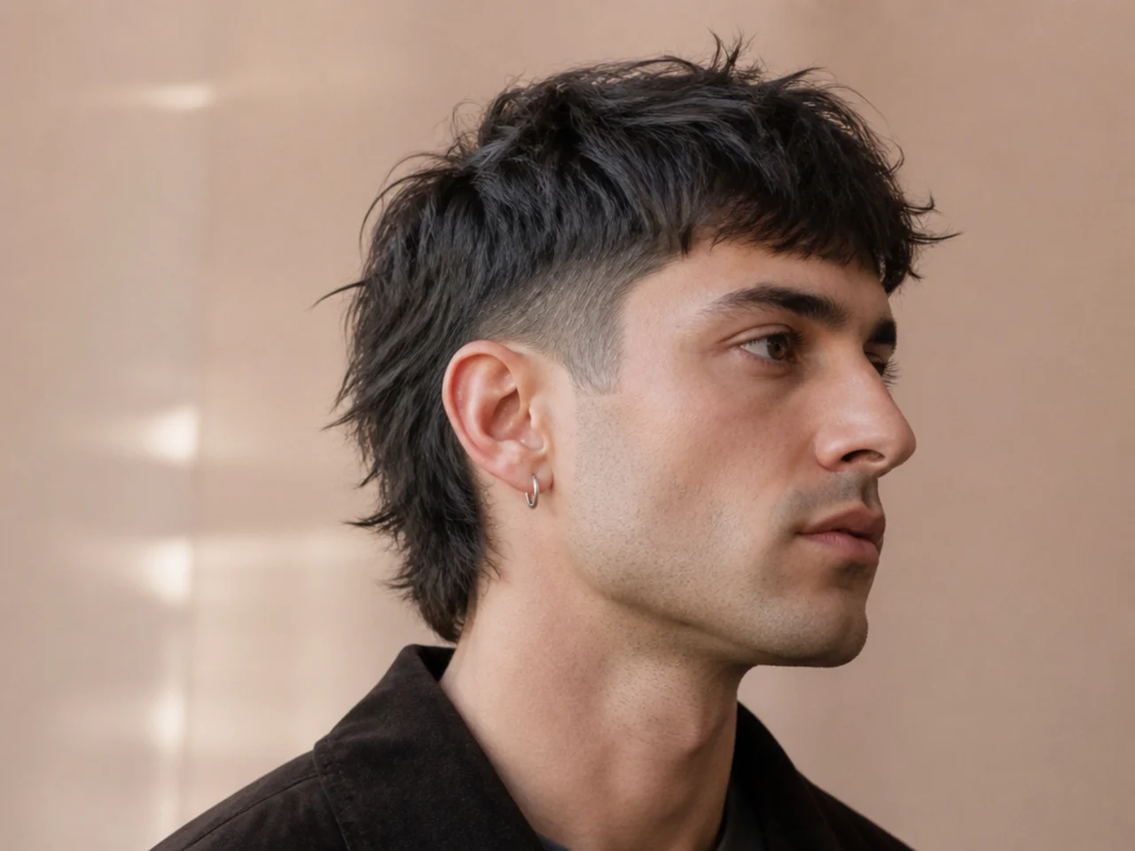 A textured crop mullet with point cut ends