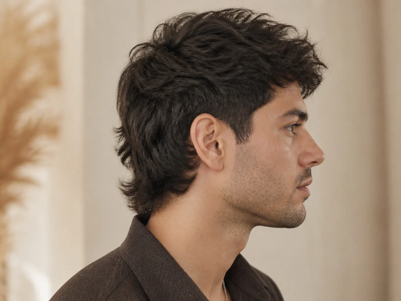 A short mens mullet with the tail ending at the nape