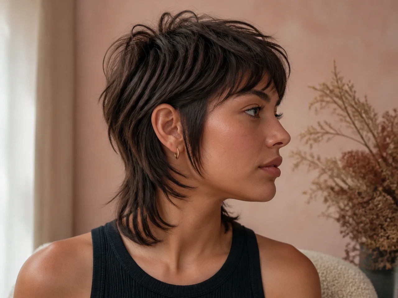 A bixie mullet with a pixie front and a longer back