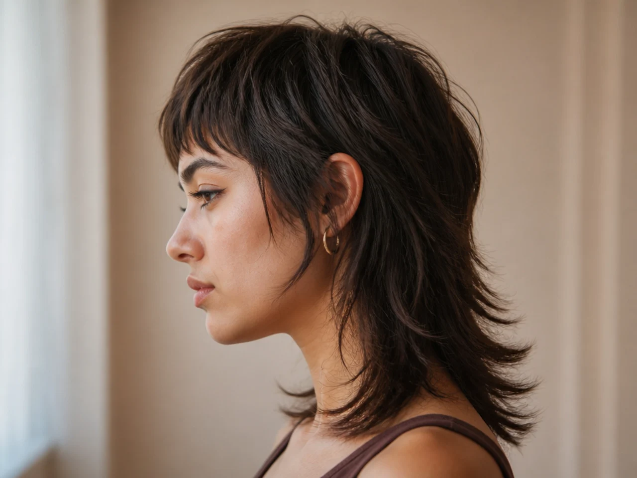 A mullet flattened by dropped crown layers