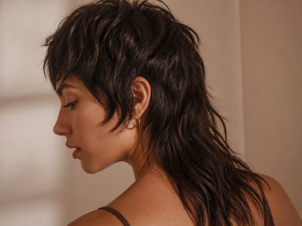 The join between the short front and long back of a mullet