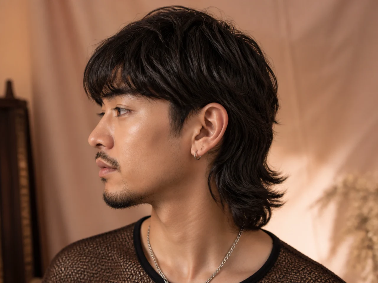 A long mullet at six weeks with layers grown closer together
