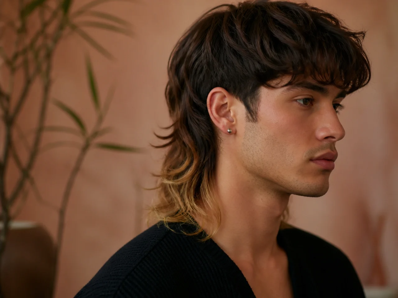 A two tone mullet with a lightened tail
