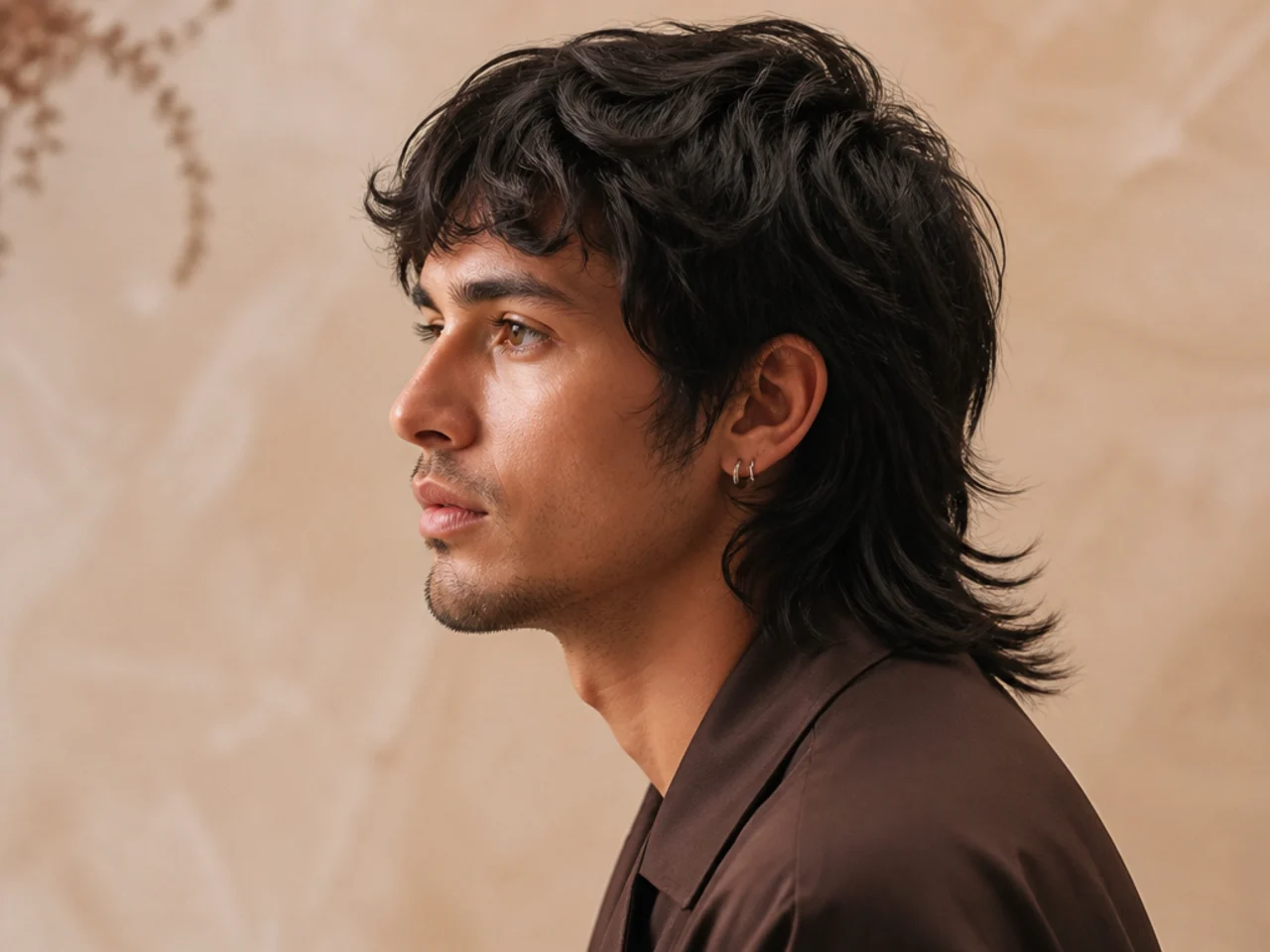 A modern textured mullet with pointed tail ends