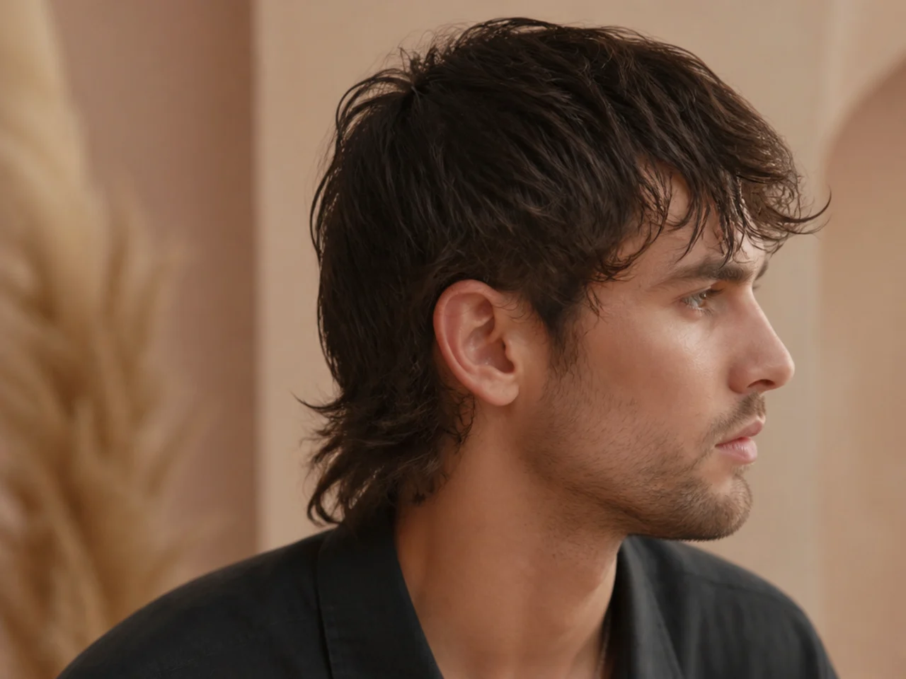 A mens mullet on fine hair