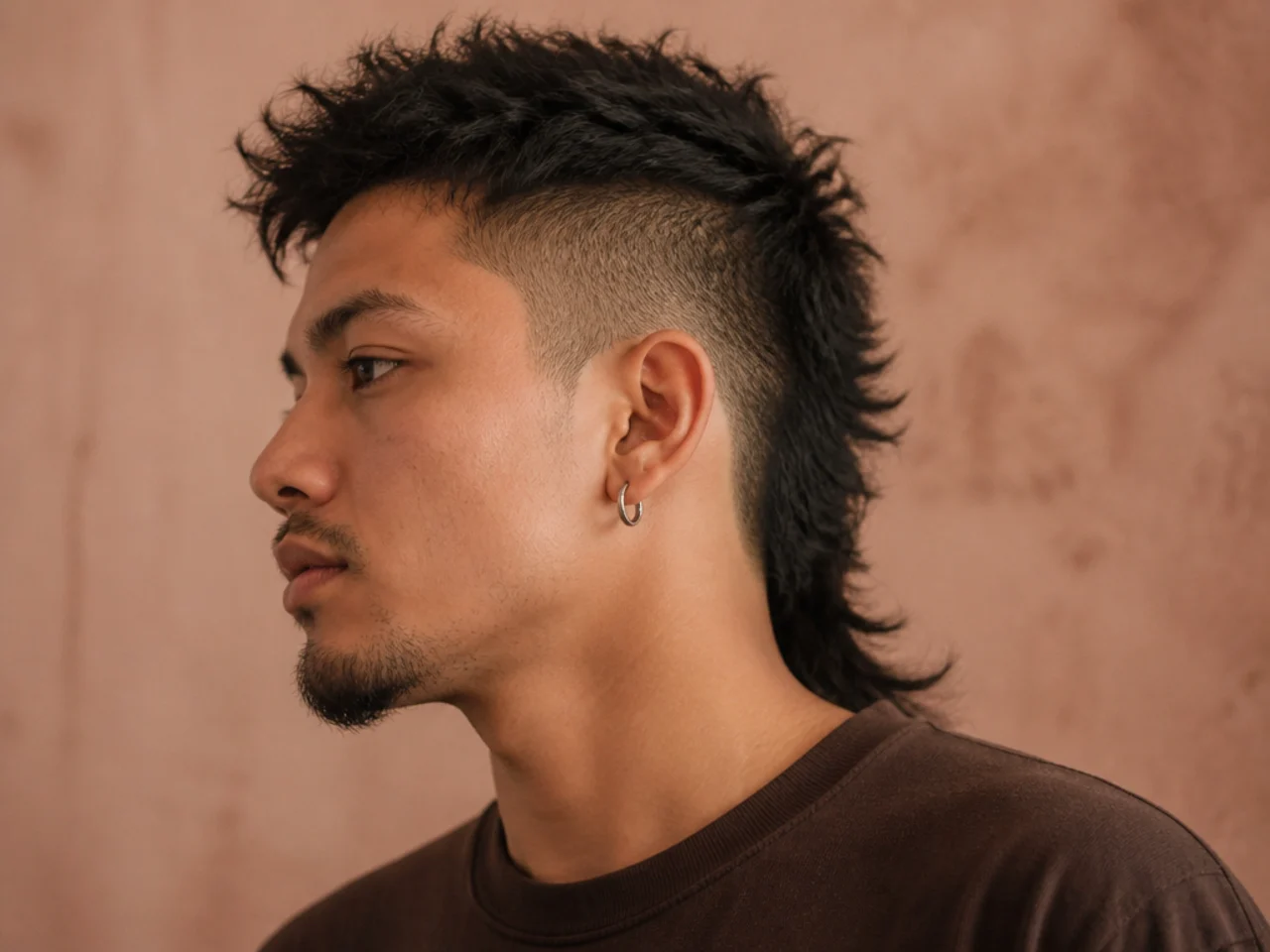 A mohawk mullet with a narrow strip of length