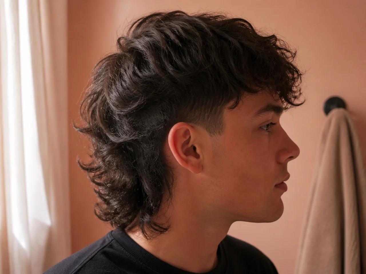 A mens mullet with a low taper at the sides