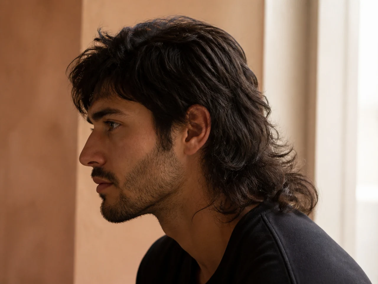 A mullet with the sides grown into the tail