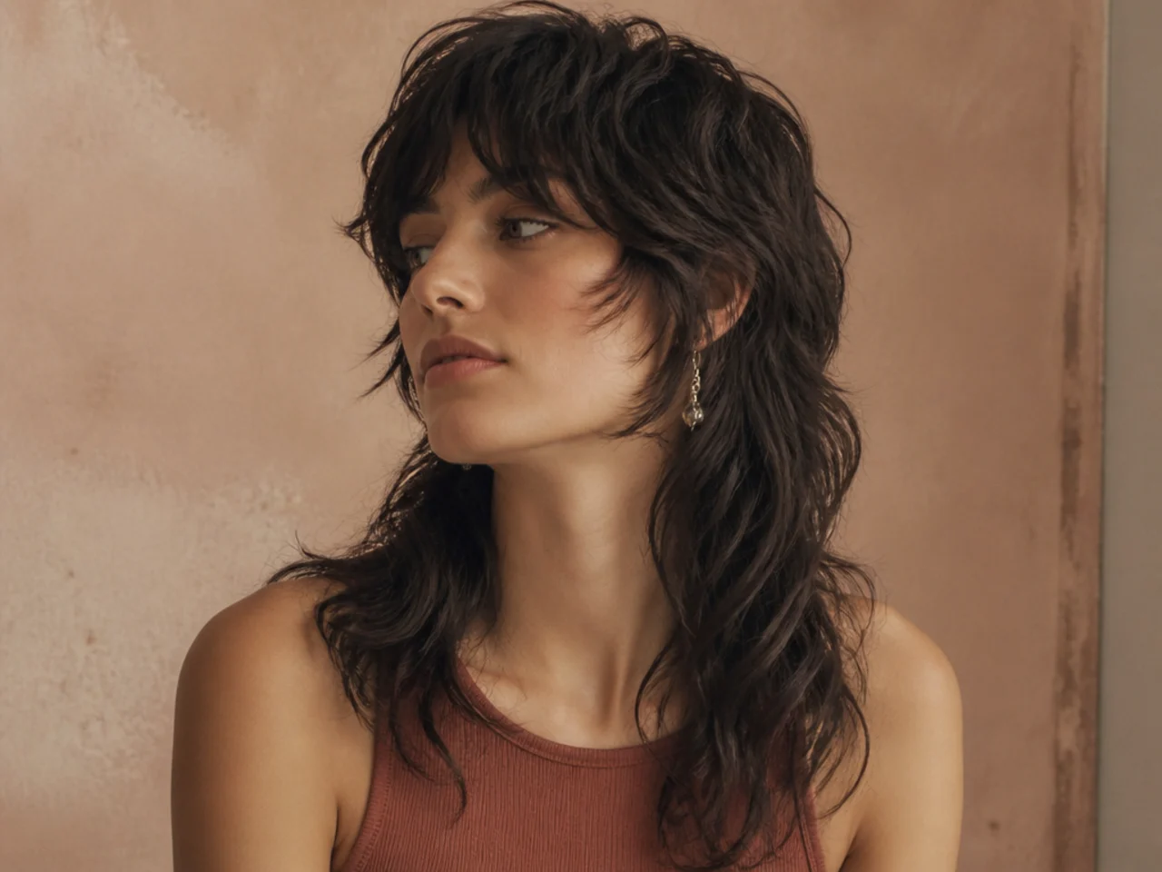 A mullet with the crown grown into the back length