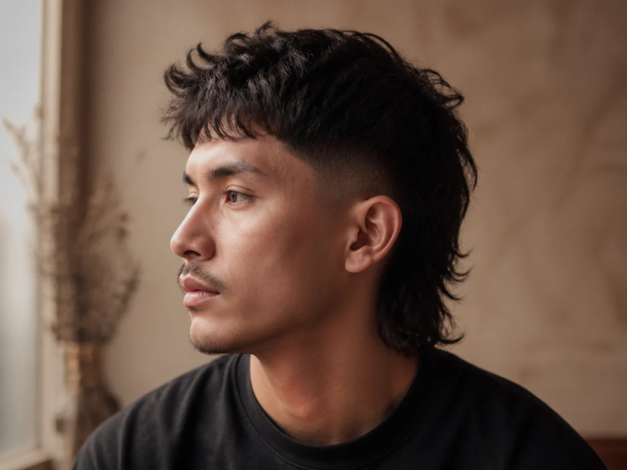 A mullet fade three weeks after cutting