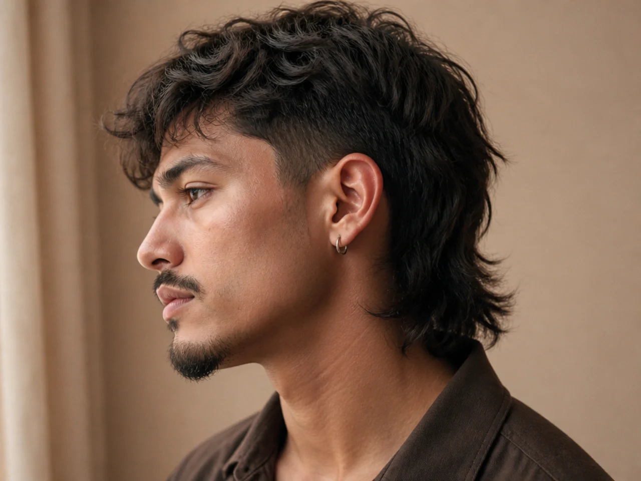 A mullet with a low taper at the sides