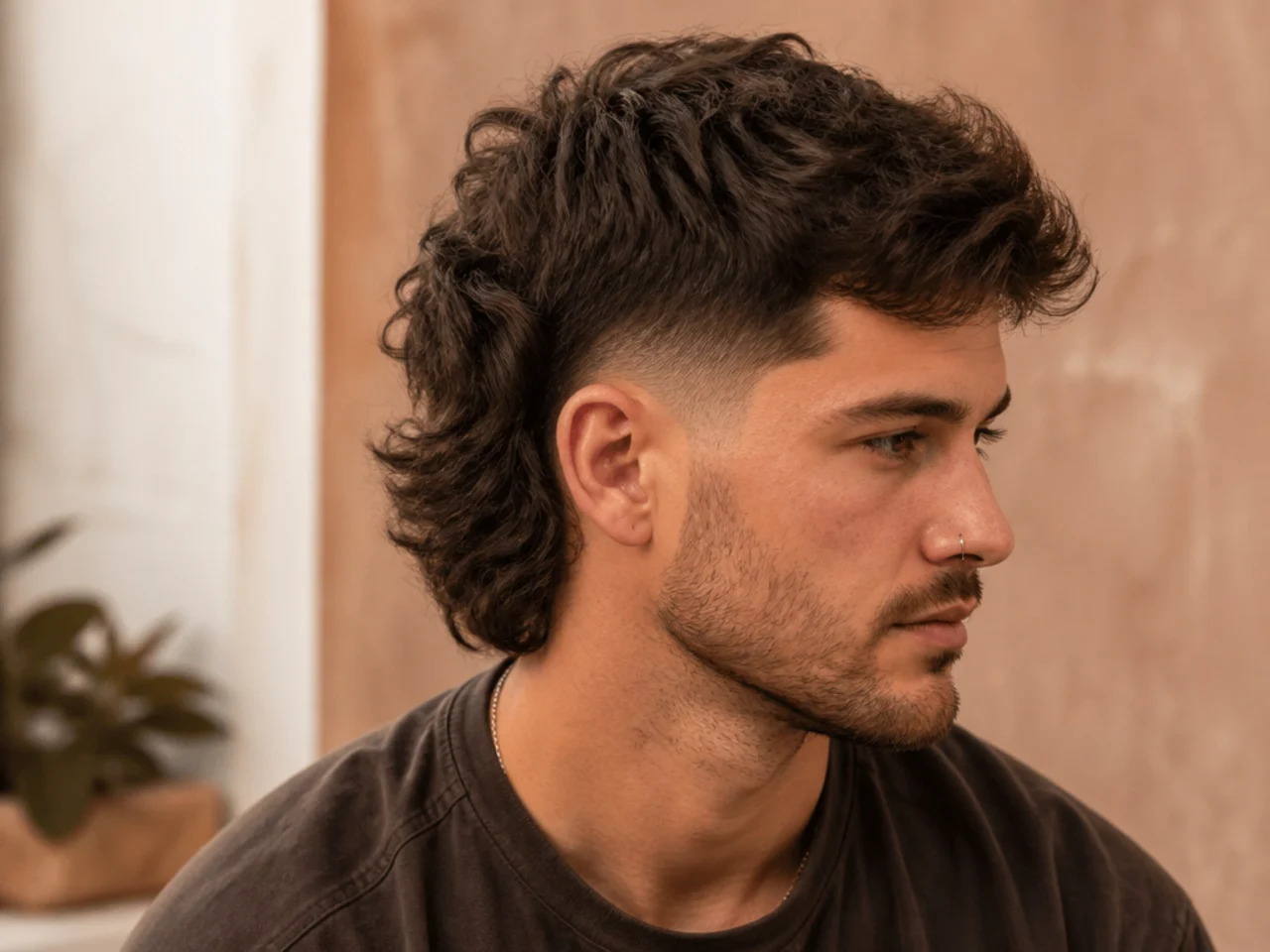 A mullet with a mid fade