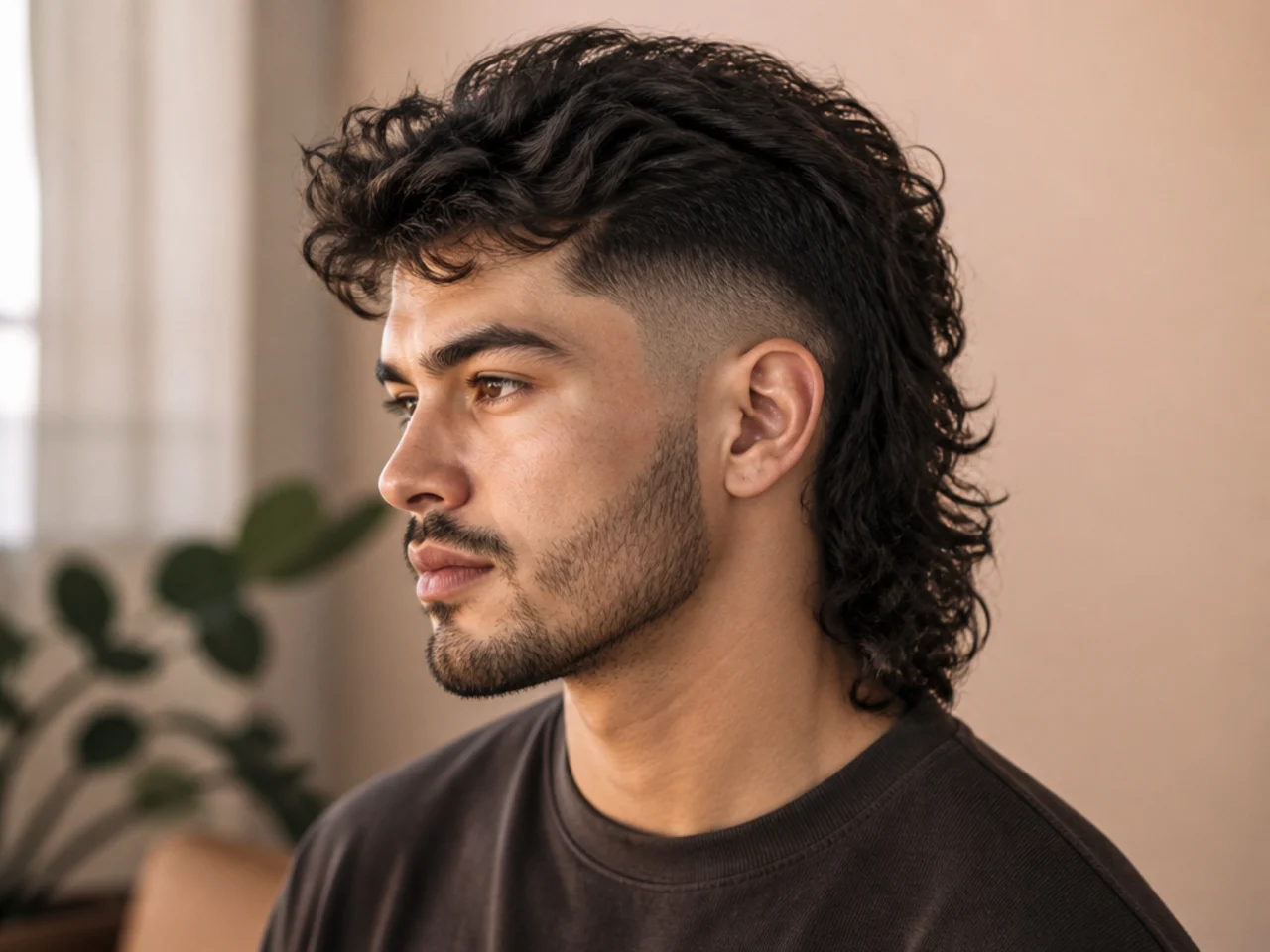 A mullet with a high fade