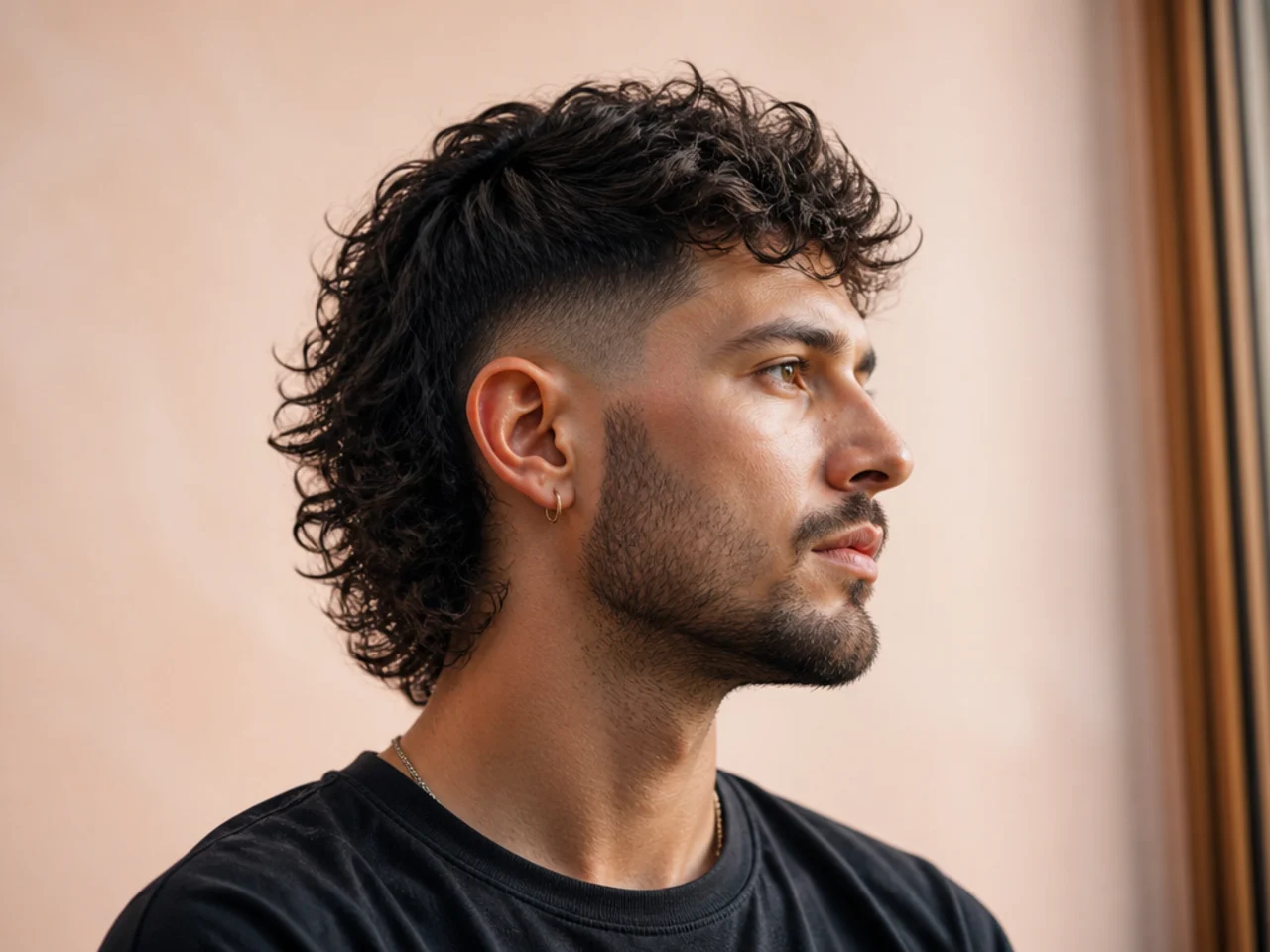 A mullet mohawk four weeks after cutting with softened side edges