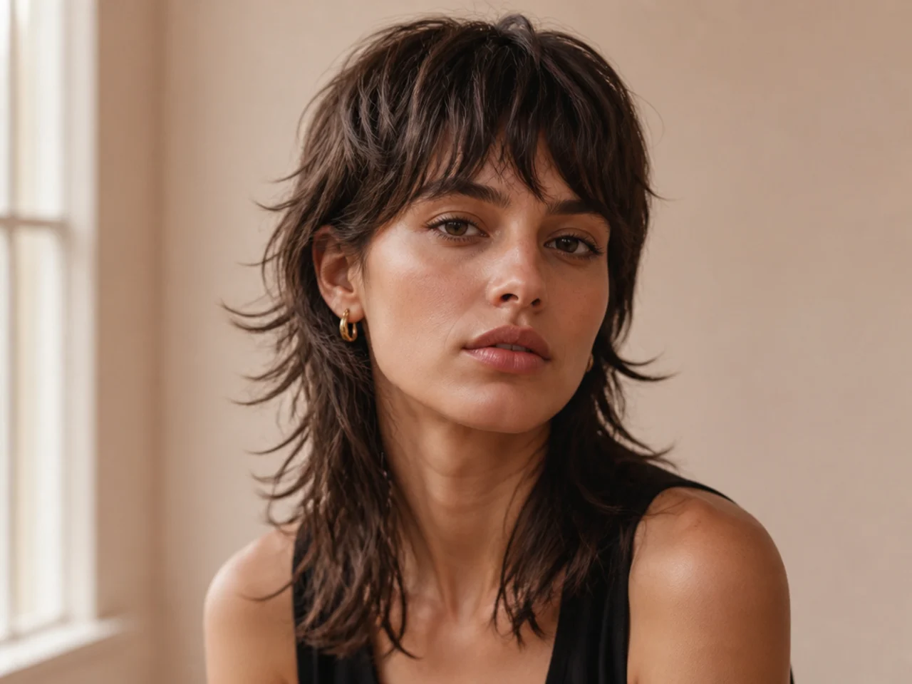 A mullet shag with a fine wispy fringe