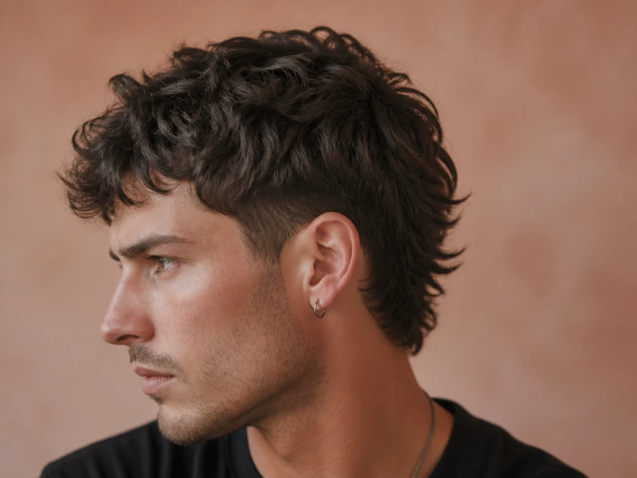 A short mullet with tapered sides finishing short but not bare