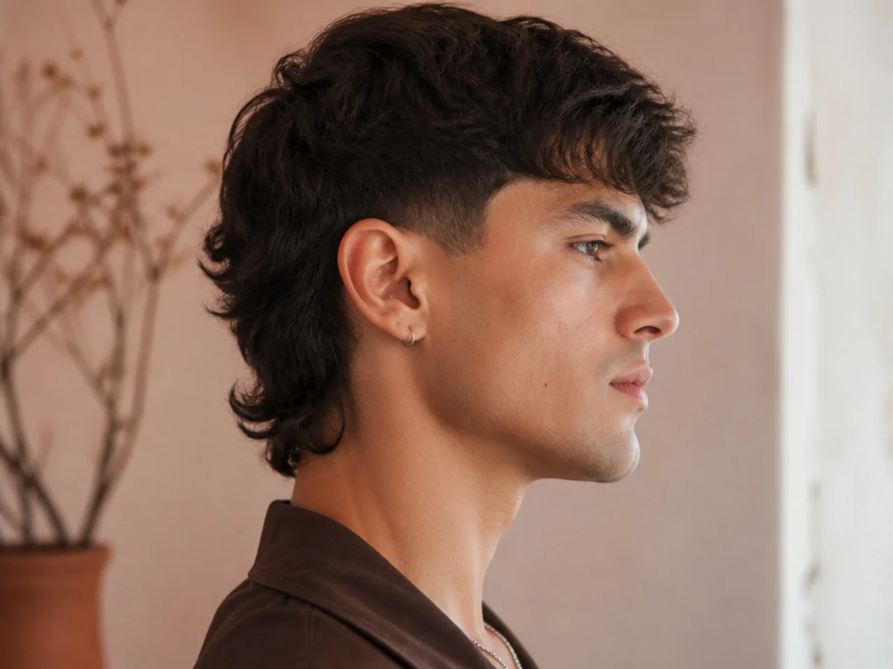 A short mullet with a softly tapered tail at the nape