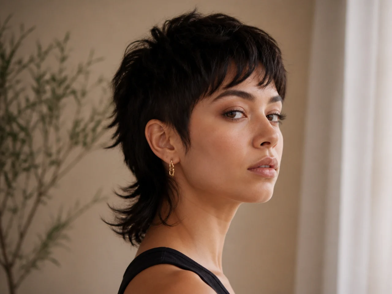 A short mullet with tapered sides