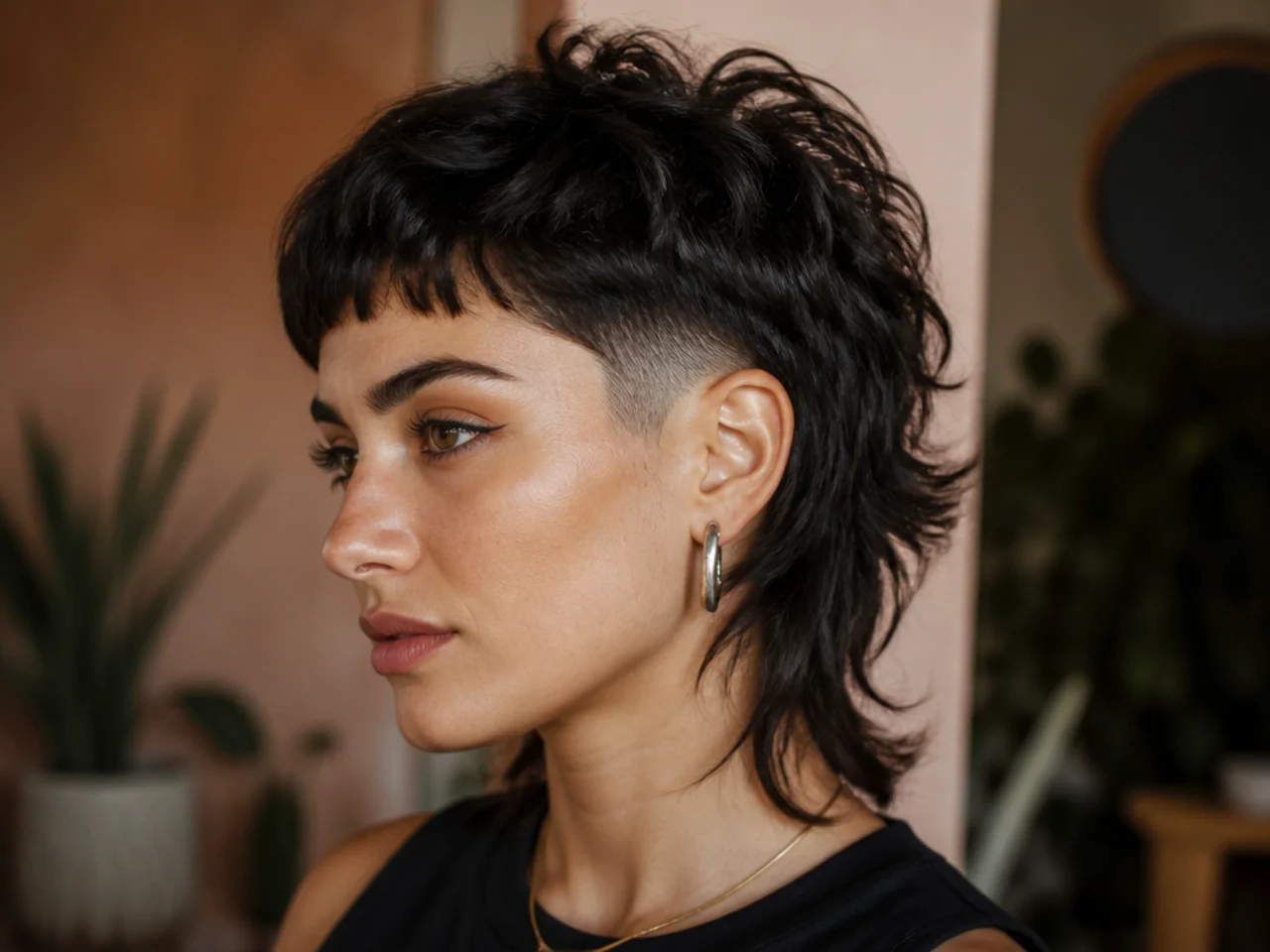 A short mullet with a low fade at the sides