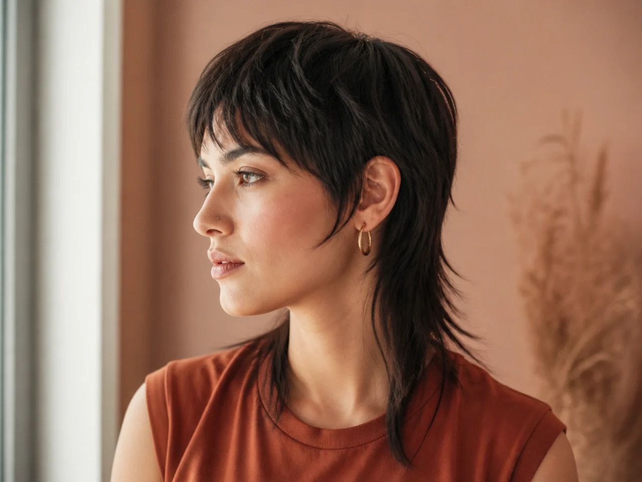 A straight mullet with tapered sides