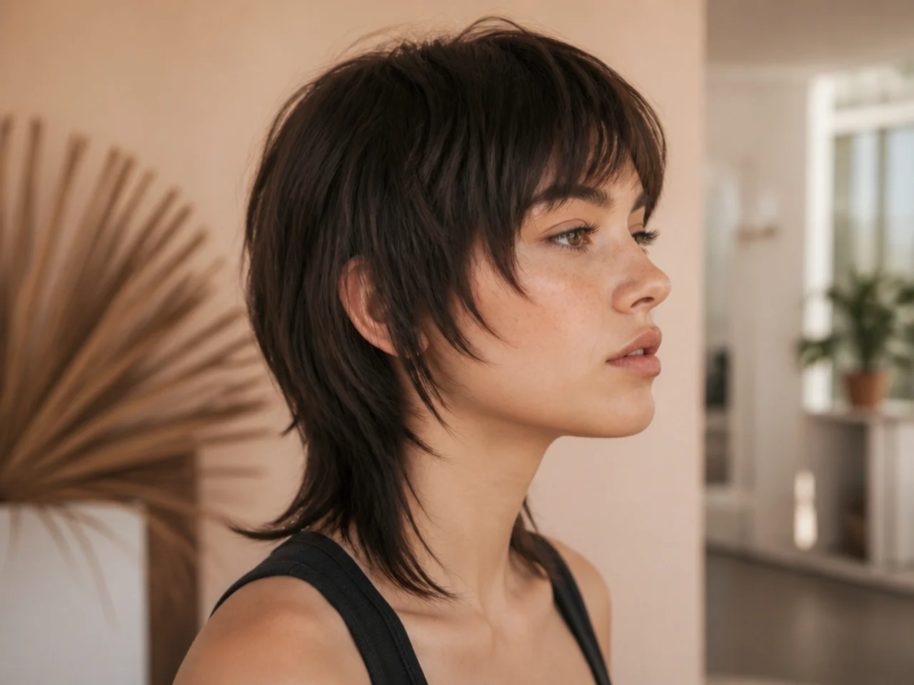 A straight mullet in its first week after cutting