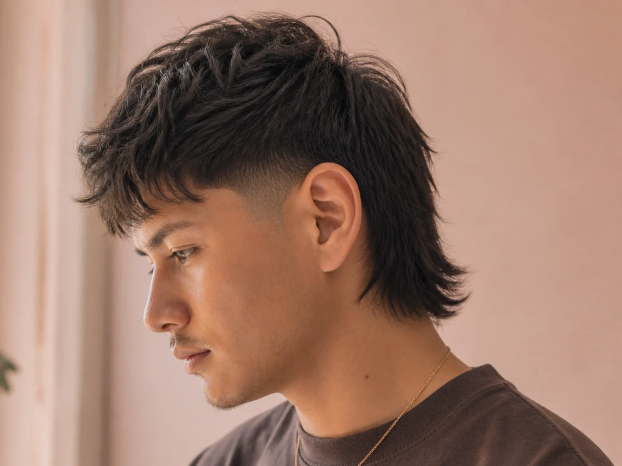 A mullet taper fade at four weeks of growth