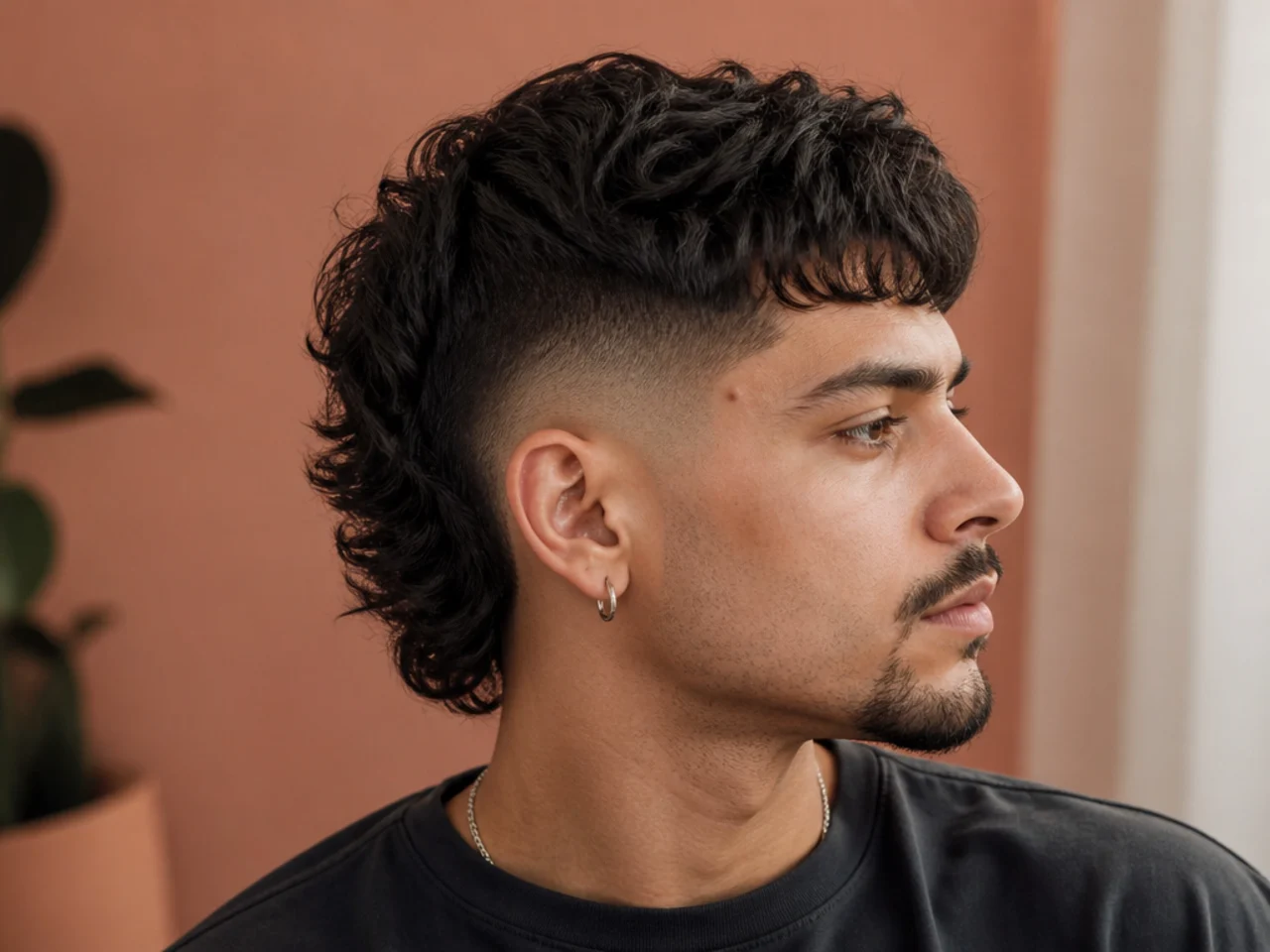 A mullet with a high taper fade