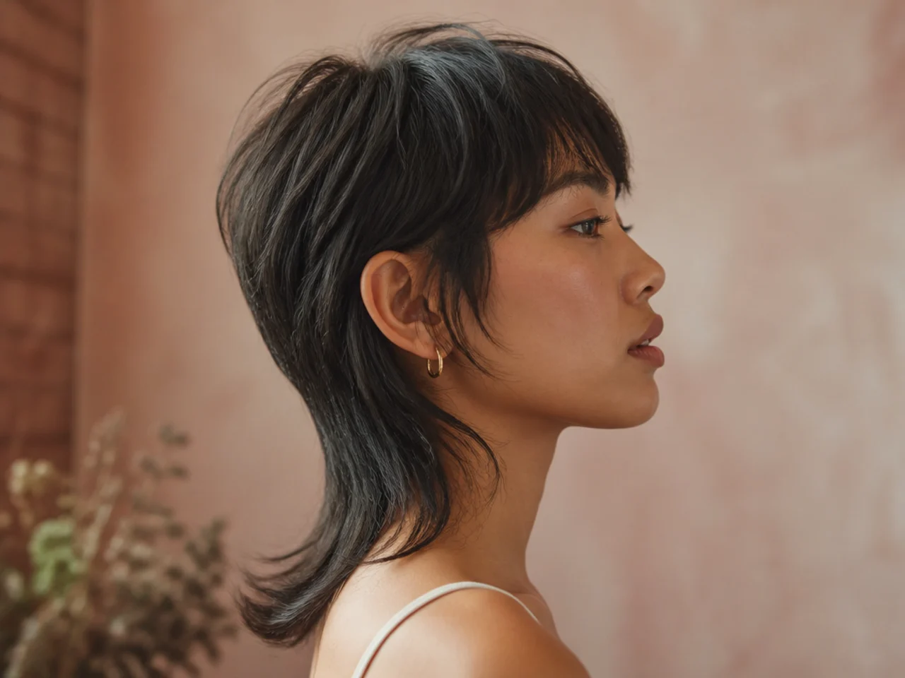 A mullet dried flat at the sides with volume kept in the tail