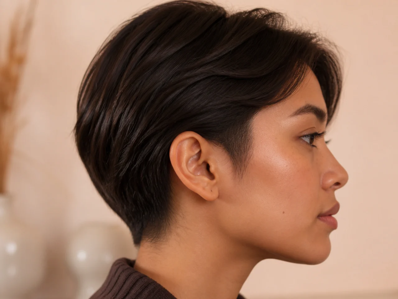 Taper starting height marked against the top of the ear