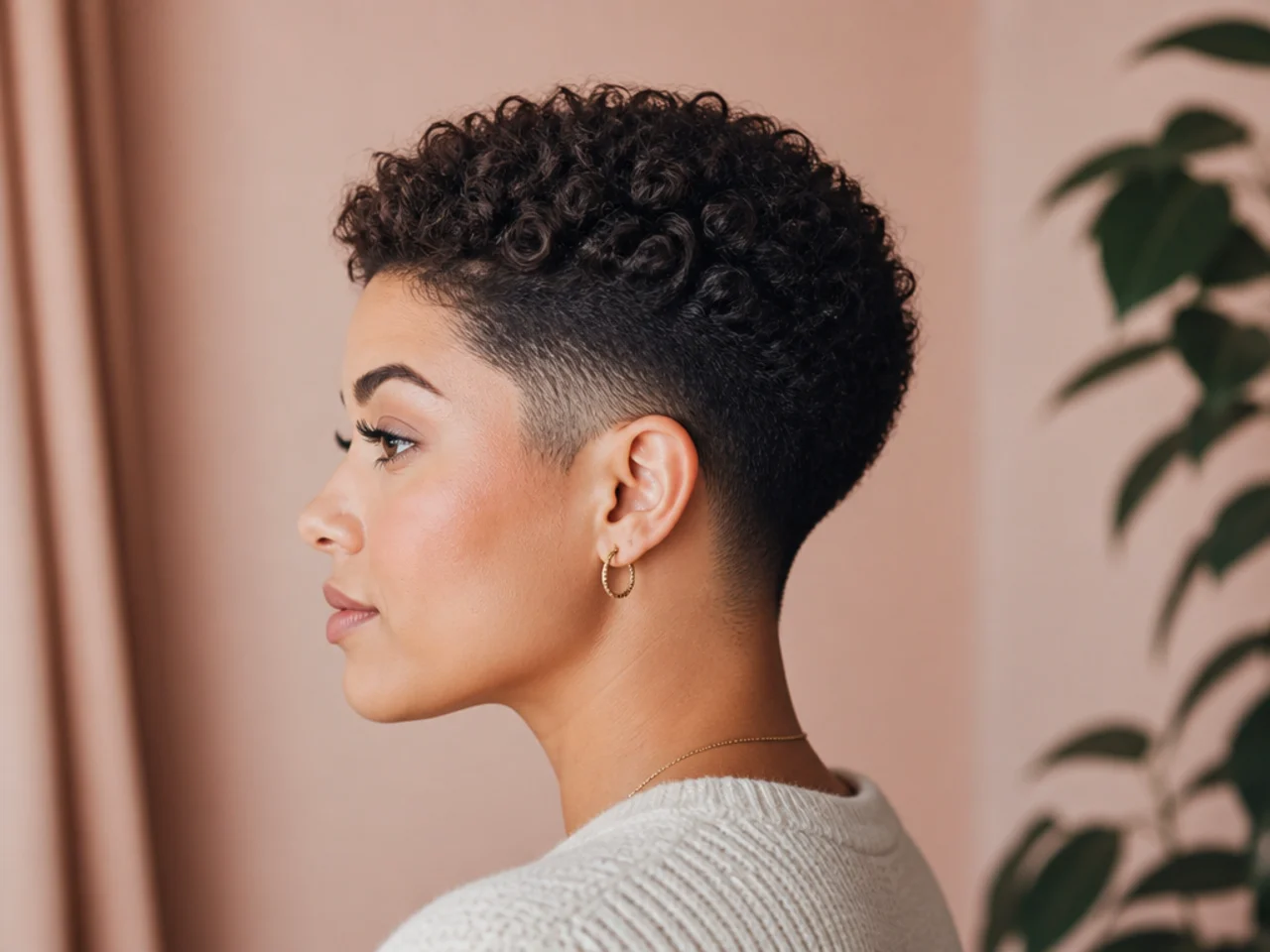 A high taper growing down into a softer shape