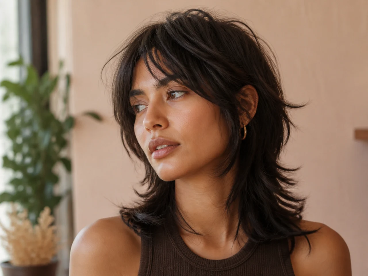 Face framing layers on a mullet