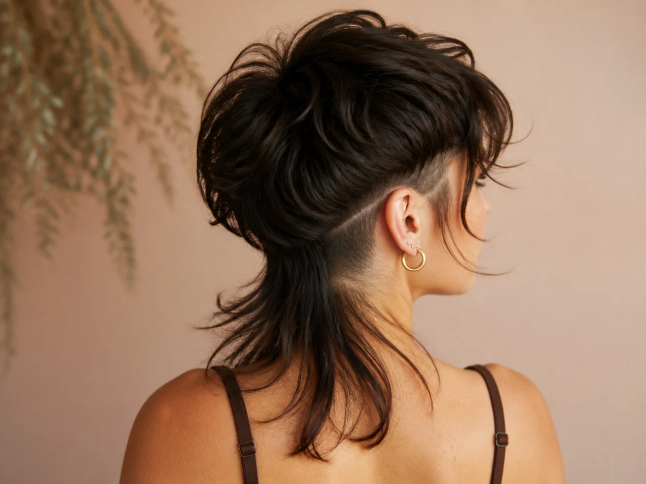 A mullet with a hidden undercut at the nape