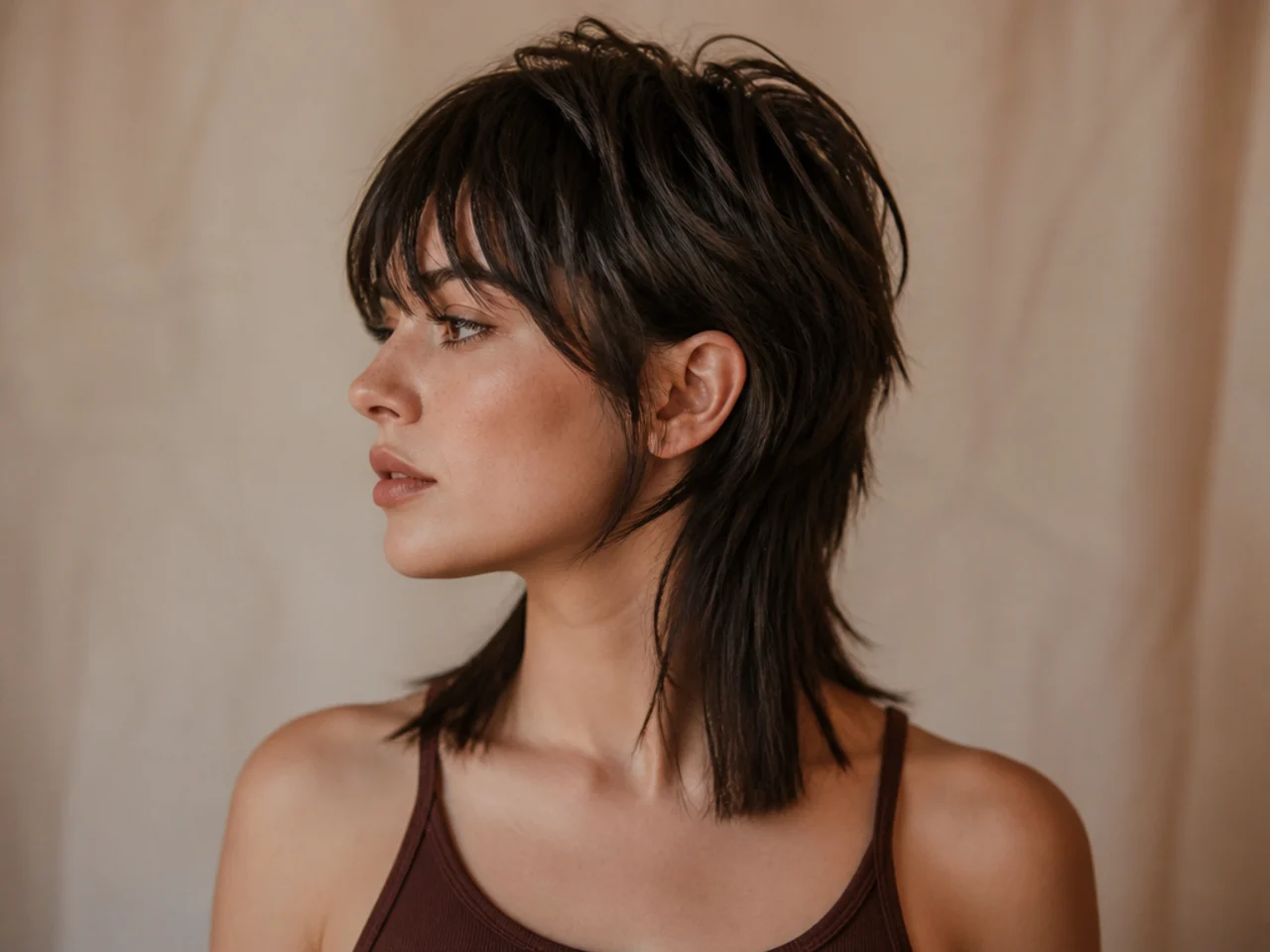 A mullet with a squared tail edge