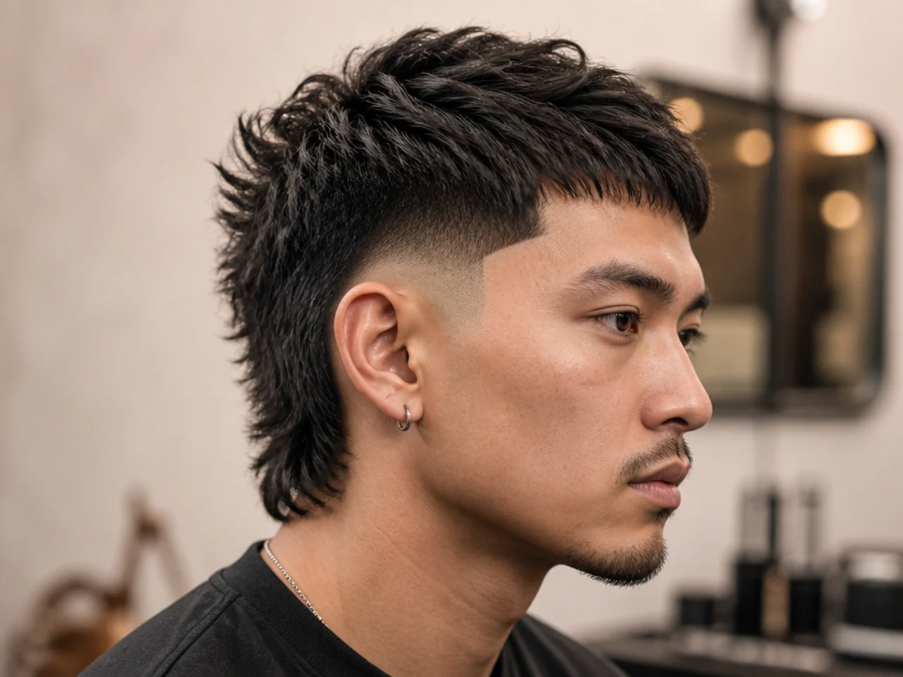 Hard ledge two block mullet with the horseshoe disconnect line left visible on purpose and a three-inch mullet drop at the nape