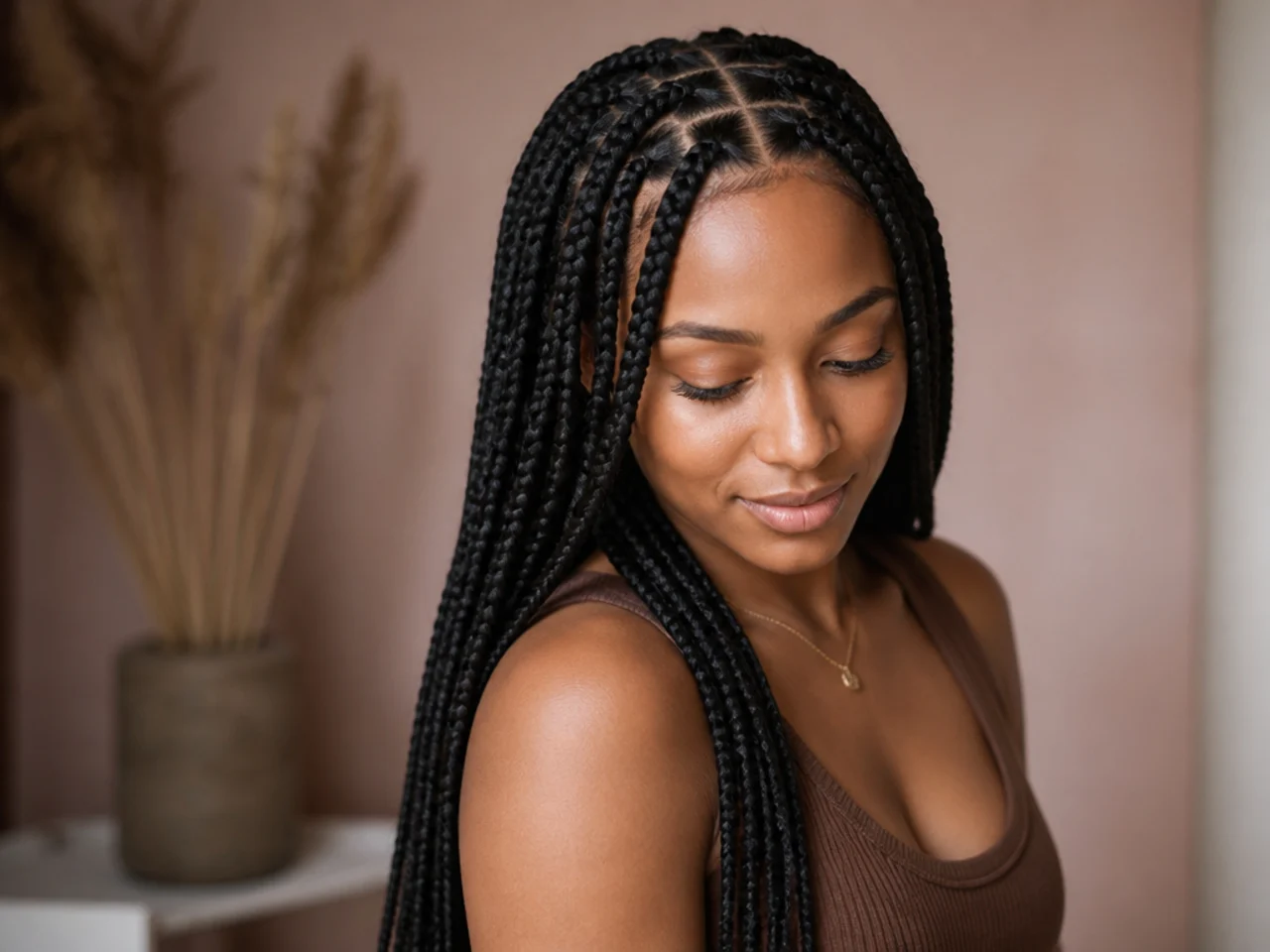 Medium braids at seven weeks, still uniform