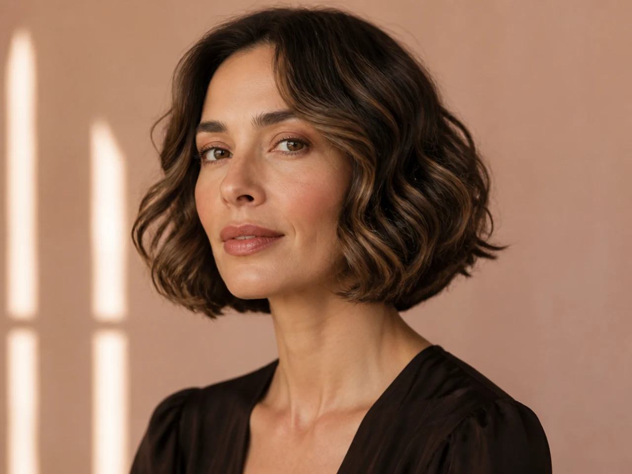 A bob on wavy hair